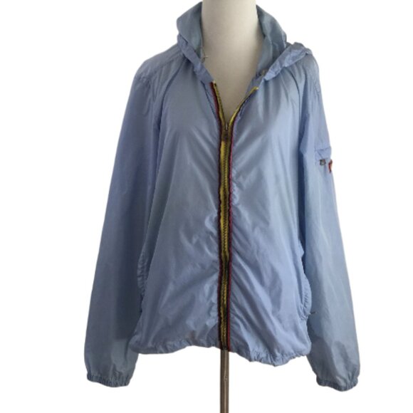 Vintage Prada Light Blue Nylon Hooded Jacket l - Picture 1 of 13
